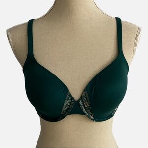 Victoria's Secret Body‎ By Victoria Lined Perfect Coverage Bra 32DD Green Cream